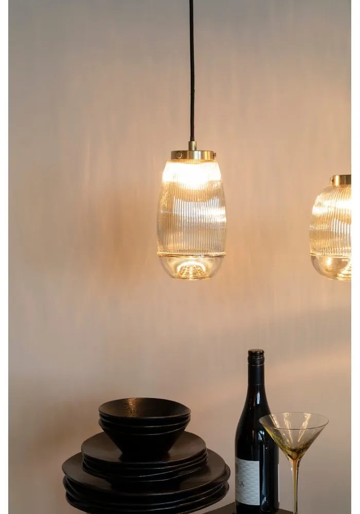 Lampada a sospensione color oro con paralume in vetro ø 12 cm Robin - White Label