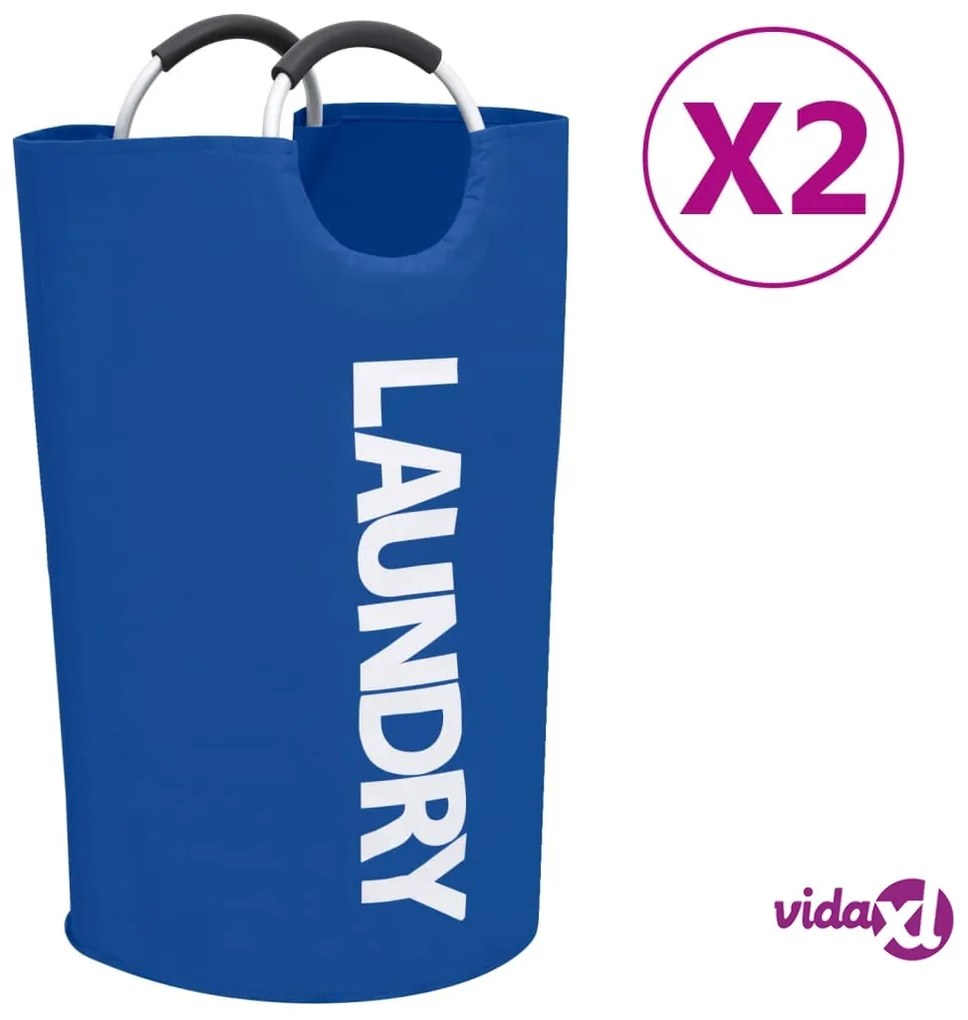 vidaXL Portabiancheria 2 pz Blu