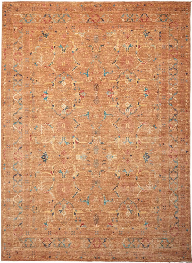 Samarkand Tappeto orientale 370 x 270 Marrone (Pakistan) Annodato A Mano