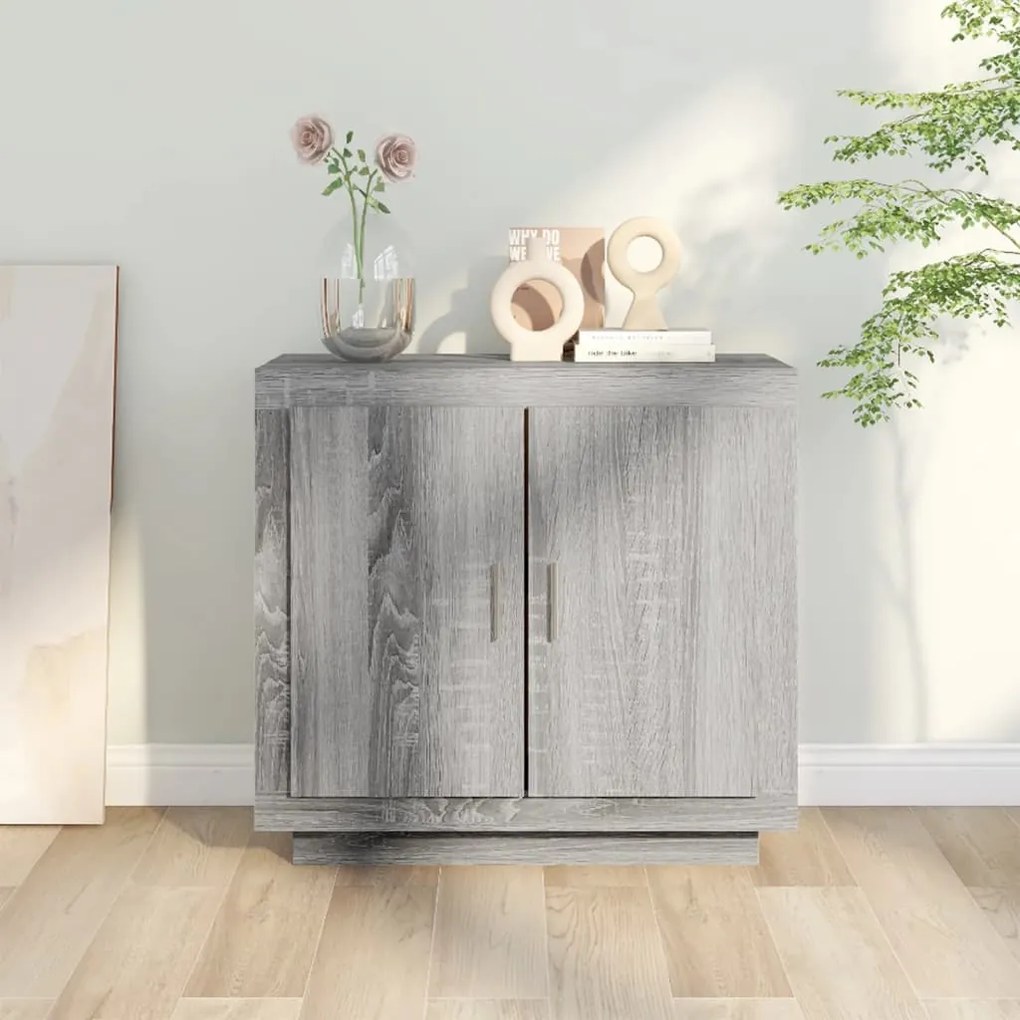 Credenza grigio sonoma 80x40x75 cm in legno multistrato