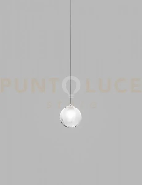 Puppet sospensione p bianco sfumato cromo lucido 1 luce attacco g9
