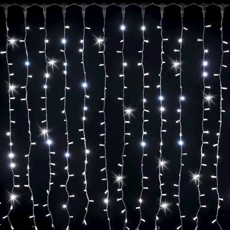 Tenda luminosa natalizia 304 lampadine led bianco freddo H 150 x L 150 cm