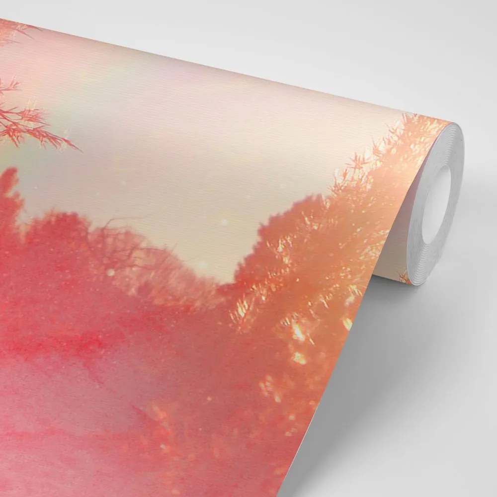 Carta da parati – Atmosfera autunnale in rosa