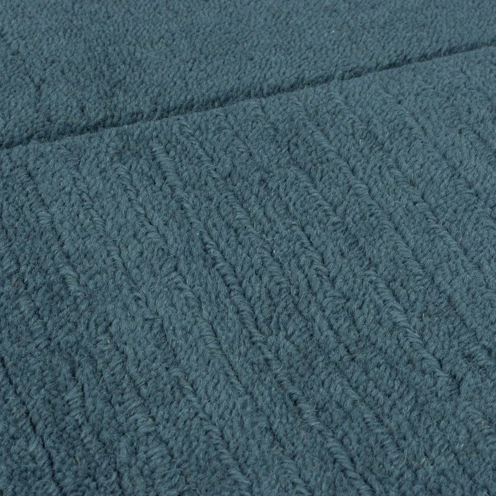 Tappeto blu in lana tessuto a mano 200x290 cm Textured Wool Border – Flair Rugs