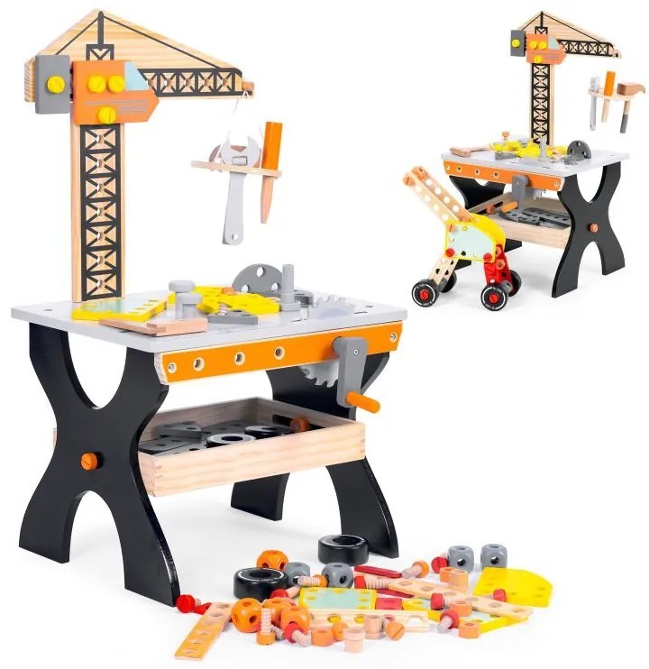 Laboratorio in legno per bambini, tavolo degli attrezzi ECOTOYS