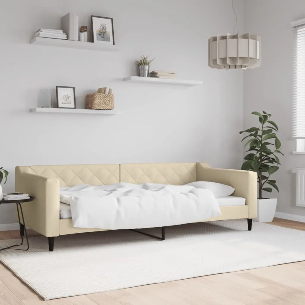 Letto Da Giorno Crema 90x200 Cm İn Tessuto /