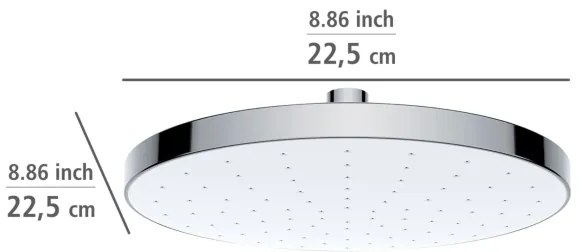 WENKO 24000100 - Soffione doccia PULIZIA AUTOMATICA 22,5x22,5 cm cromo lucido/bianco