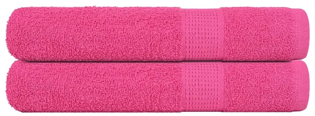 Asciugamani Per Sauna 2 Pz Rosa 80x200 Cm 360 G/m² 100% Cotone /