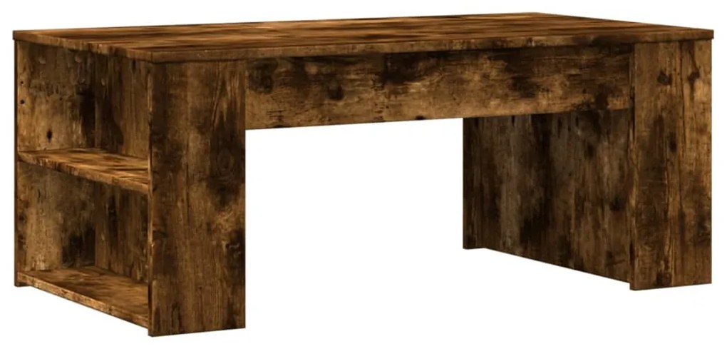 Tavolino da salotto rovere fumo 102x55x42 cm legno multistrato