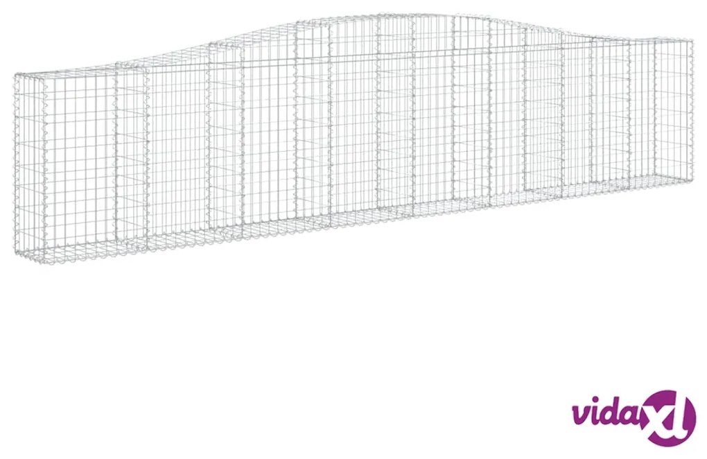 vidaXL Cesto Gabbione ad Arco 400x30x80/100 cm Ferro Zincato