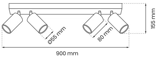 Luce Spot HUDSON 4xGU10/8W/230V nero