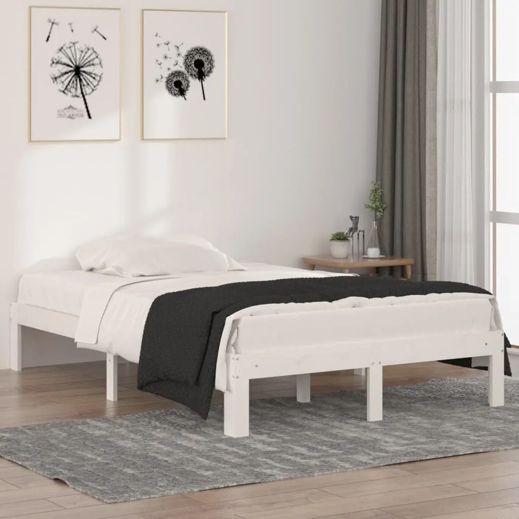 Giroletto Bianco İn Legno Massello 120x190 Cm Small Double /