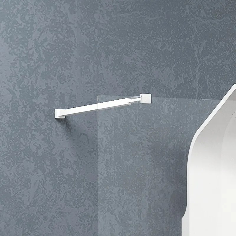Kamalu - Walk-in 170cm con staffe bianche vetro trasparente 8mm KW3000B
