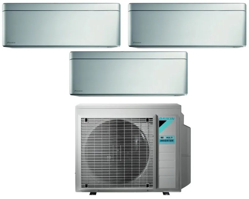 Daikin - Climatizzatore Condizionatore Bluevolution Trial Split Inverter serie stylish total silver 9+12+15 con 3MXM68N R-32 Wi-Fi Integrato
