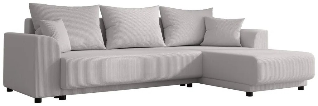 Divano letto angolare angolo reversibile in Velluto a coste Grigio - NESSARO