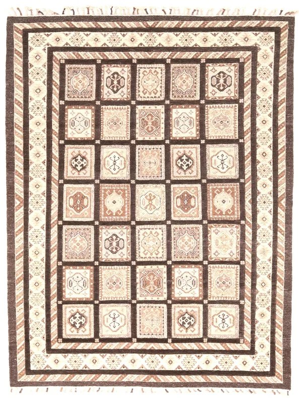 Kilim Tappeto 230x180 Beige (Indian) Annodato A Mano