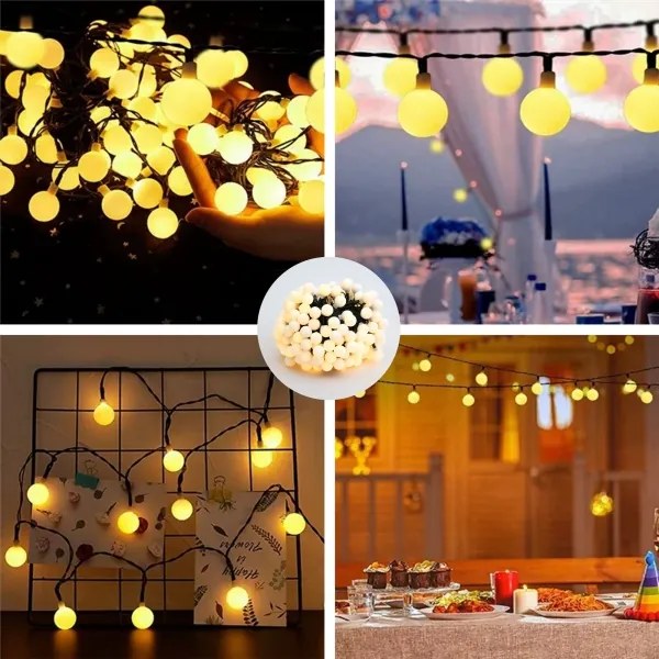 Brilagi - Catena luminosa solare decorativa a LED BUBBLE 200 LED / 8 modalità, 20 m, IP65, bianco caldo