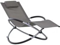 EasyComfort Sedia a Dondolo Design Moderno per Interni ed Esterni Texteline 154x80x84cm Grigio