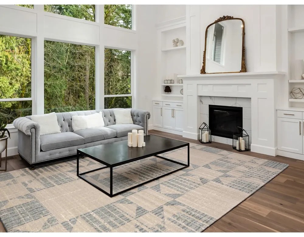 Tappeto in lana beige 200x300 cm Frotage beige - Agnella