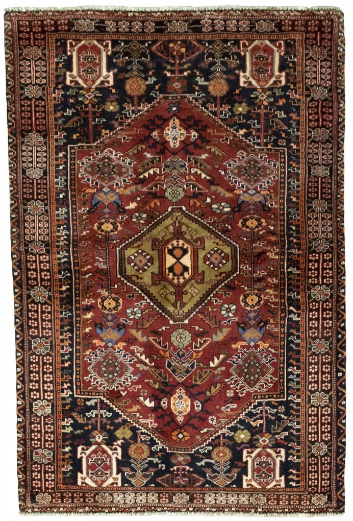 Tappeto 110 x 160 Rosso (Iran) Annodato A Mano