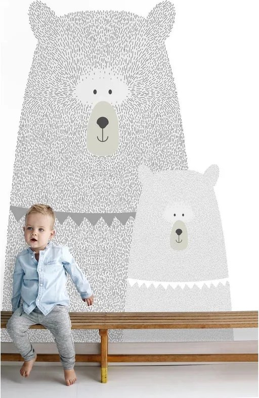 Fotomurale ESTA Mamma, grigio e argento fondo bianco 186X280 cm