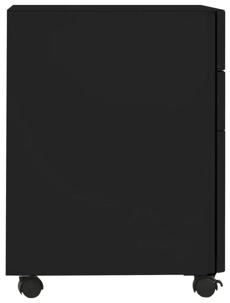 Schedario mobile nero 30x45x59 cm in acciaio