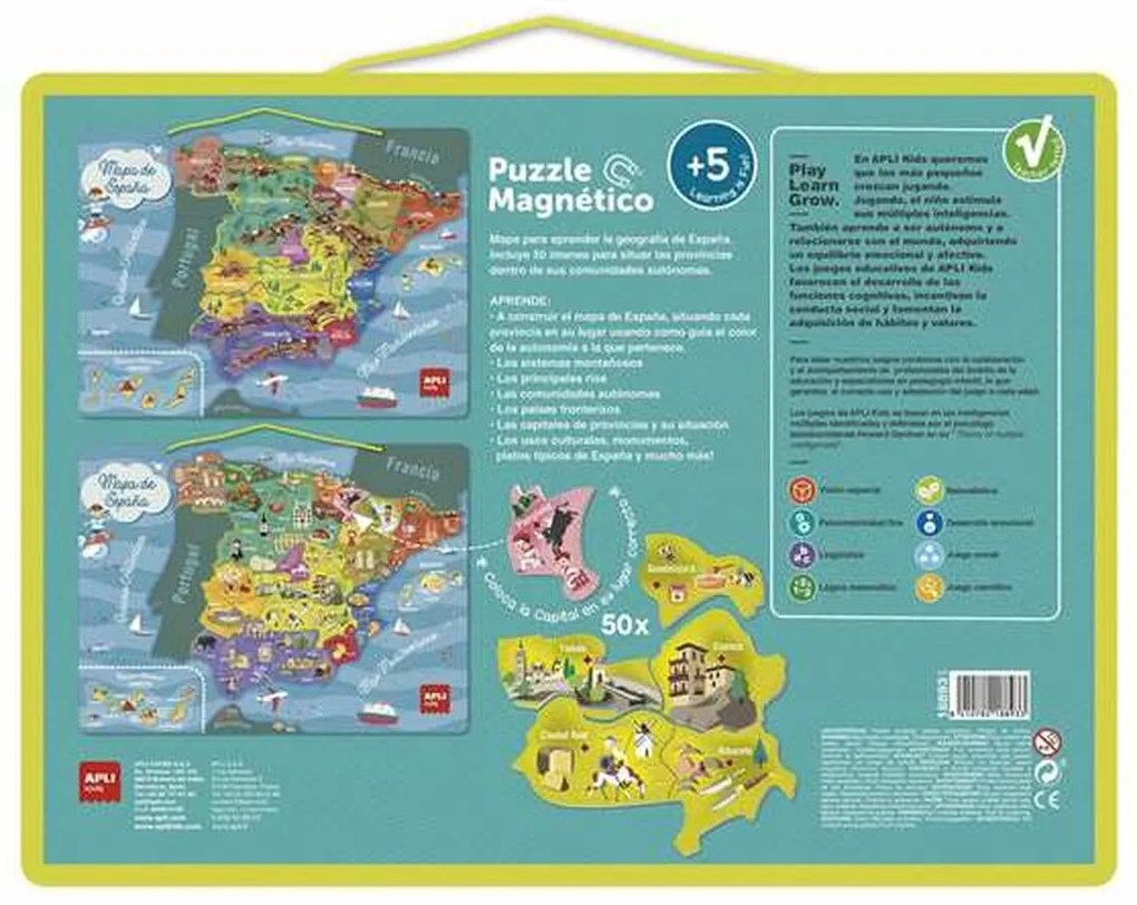 Puzzle Apli Spagna Magnetico 50 Pezzi