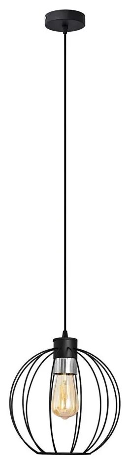 Lampadario a sospensione con filo STARLIGHT 1xE27/15W/230V nero/argento