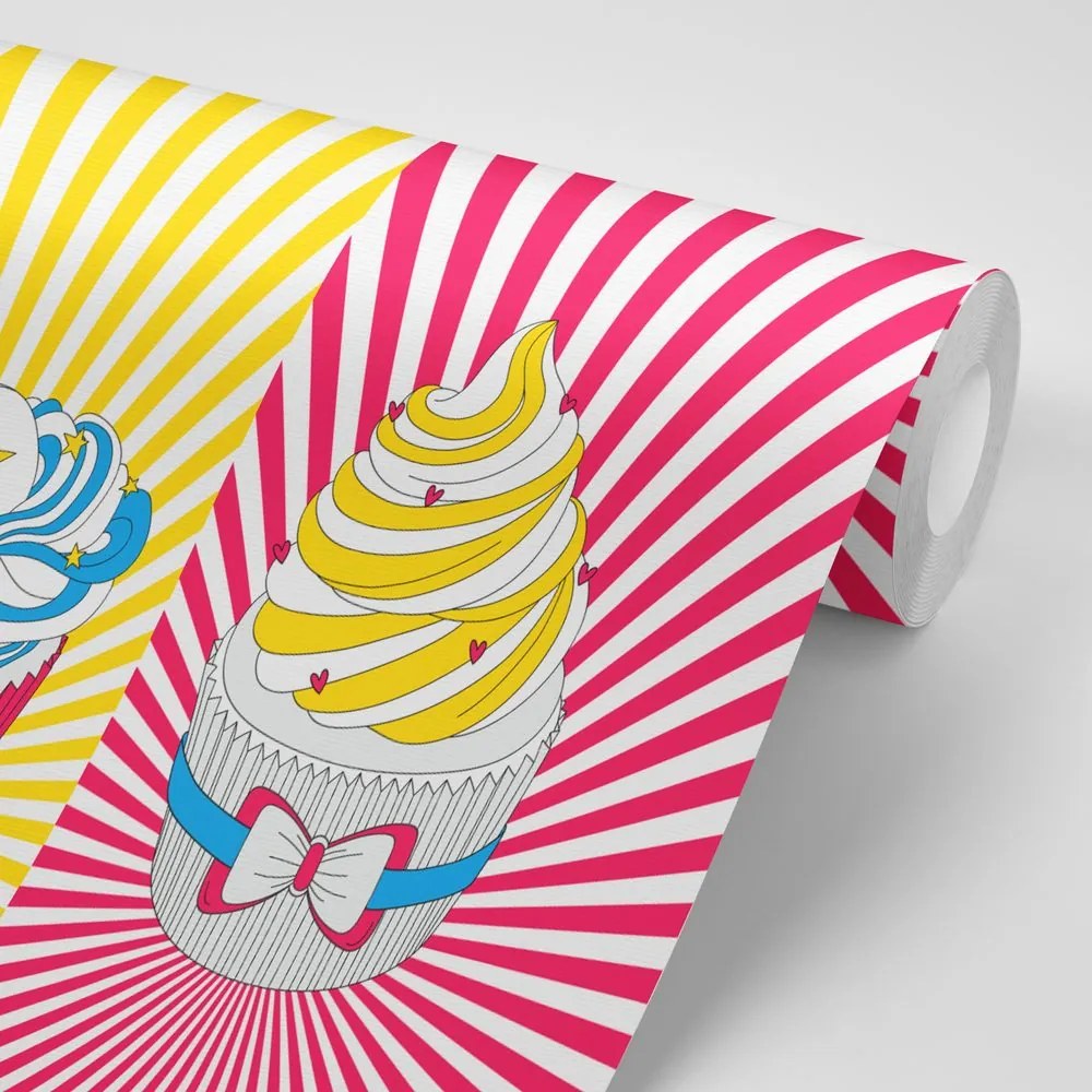 Carta da parati – Cupcakes pop art