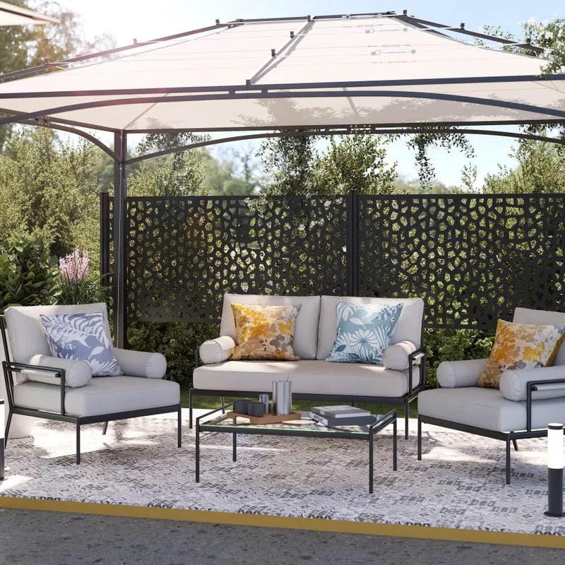 Pergola Botanica in acciaio struttura grigio L 400 x P 300 x H 287 cm