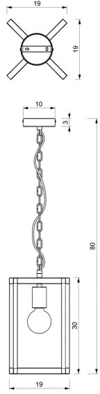 Lampadario a sospensione con catena ARNOLD 1xE27/60W/230V nero