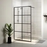 Parete per Doccia Walk-in Vetro Trasparente ESG 100x195cm Nera cod mxl 46805