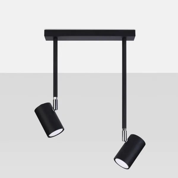 Sollux SL.1075 - Lampadario su palo NORANO 2xGU10/40W/230V nero