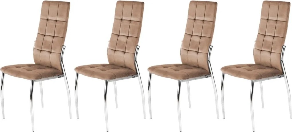 Set di 4 sedie K416 in velluto beige