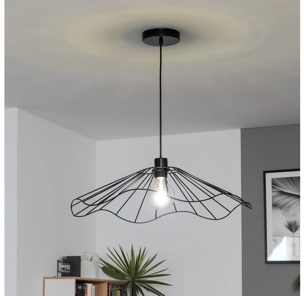 Brilagi - Lampadario LED a sospensione su cavo CERIA WIRE 1xE27/40W/230V Ø 60 cm nero