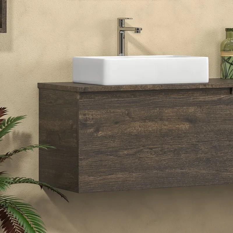 Mobile bagno sospeso 175 cm con due cassetti e vano a giorno SP-175P - KAMALU