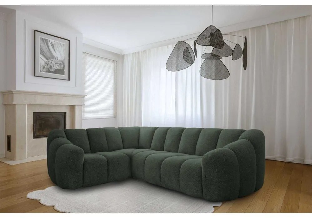 Divano angolare verde scuro (con penisola a sinistra/a L) Shell – Miuform