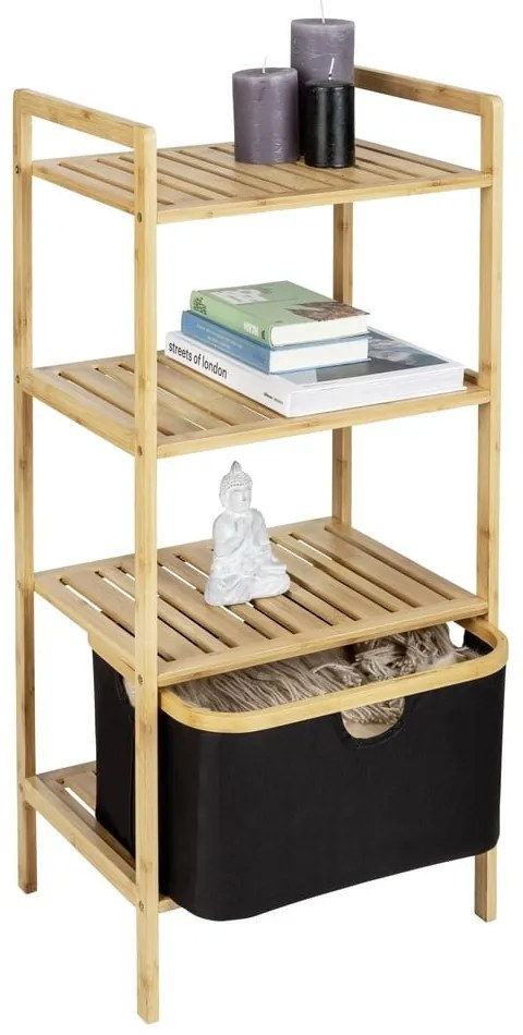 Mensola da bagno in bambù nero/naturale 44x93,5 cm Ecori - Wenko