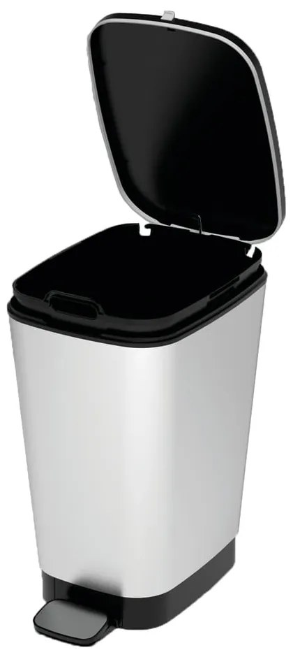 Cestino per la spazzatura argentato in plastica con pedale 25 l Chic Bin M – KIS