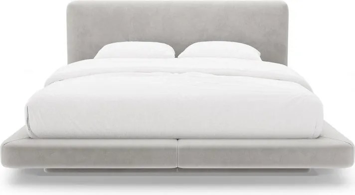 Letto matrimoniale imbottito grigio chiaro 160x200 cm Linea – Micadoni