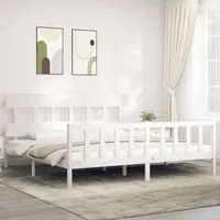 Giroletto Testiera Bianco Super King Size in Legno Massellocod mxl 105171