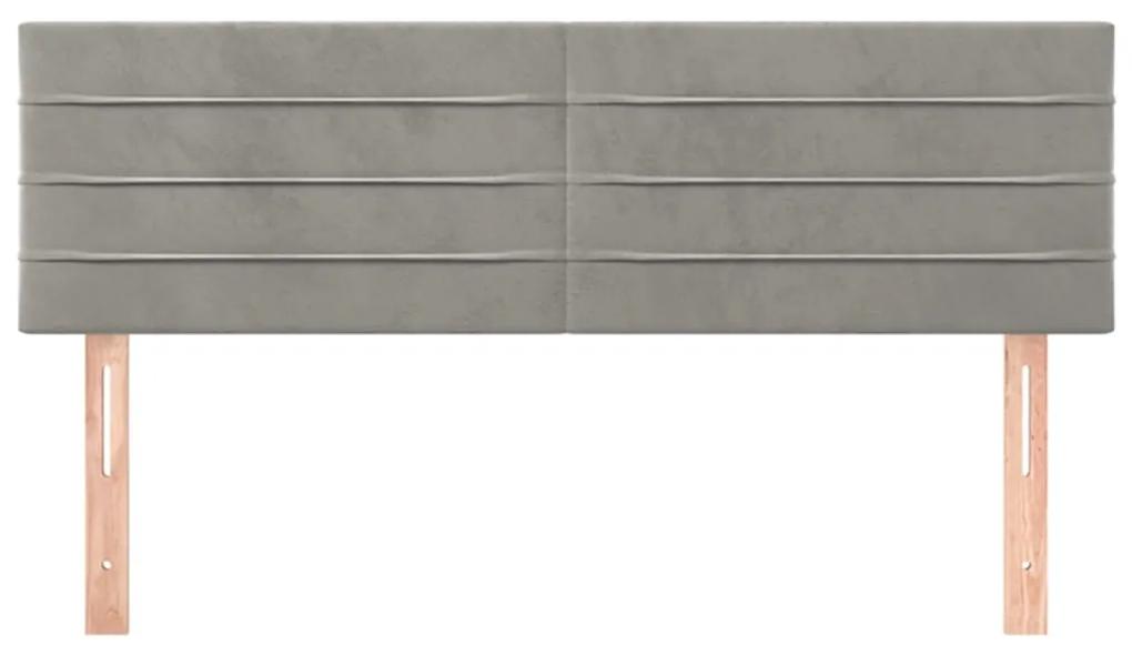 Testiere 2 pz grigio chiaro 72x5x78/88 cm in velluto