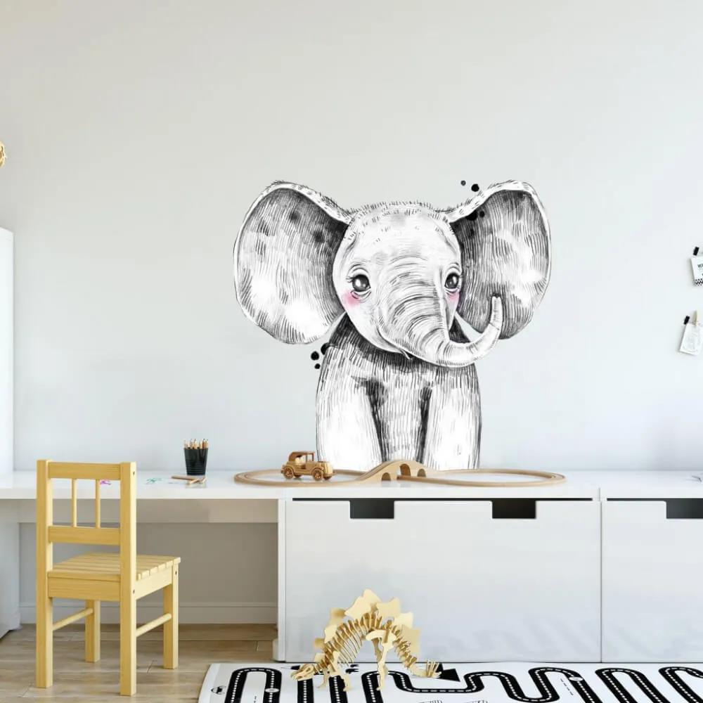 Adesivo - Un elefante grande in bianco e nero | Inspio
