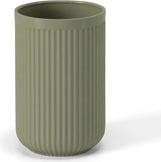 Porta spazzolini verde in plastica cannettata rigida Arizona