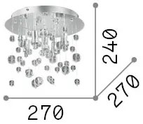 Plafoniera Contemporanea Neve Metallo Cromo 5 Luci G9 3W 3000K Luce Calda