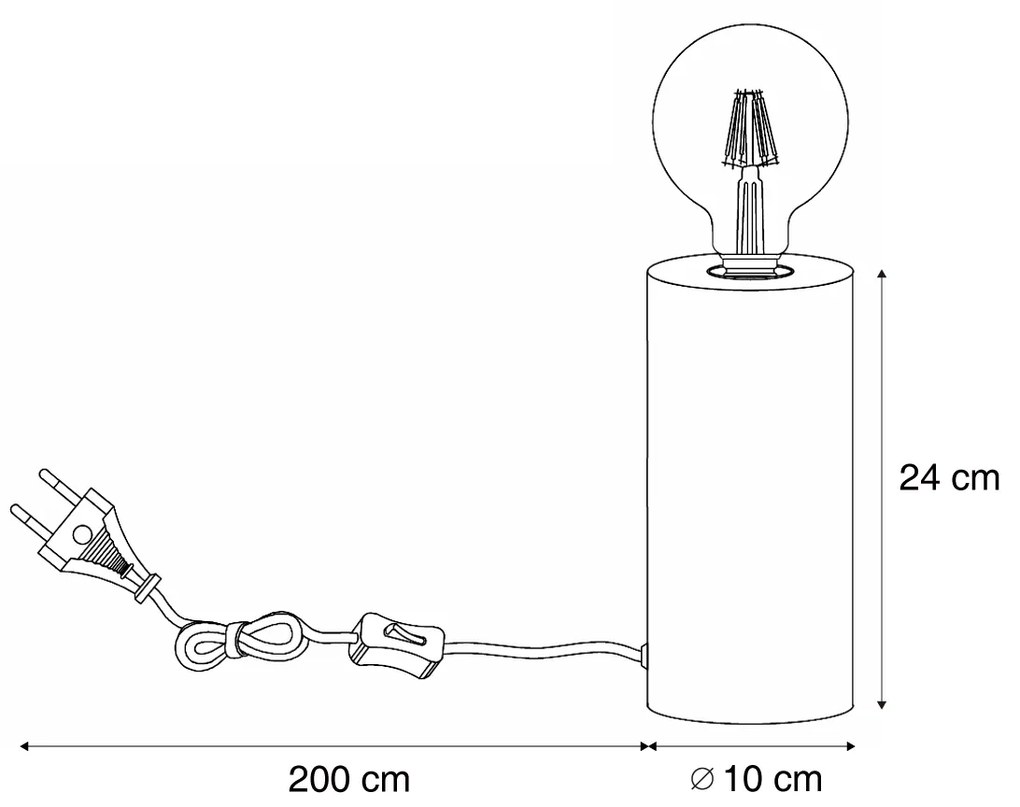 Lampada da tavolo moderna ottone 24 cm - Cylinder