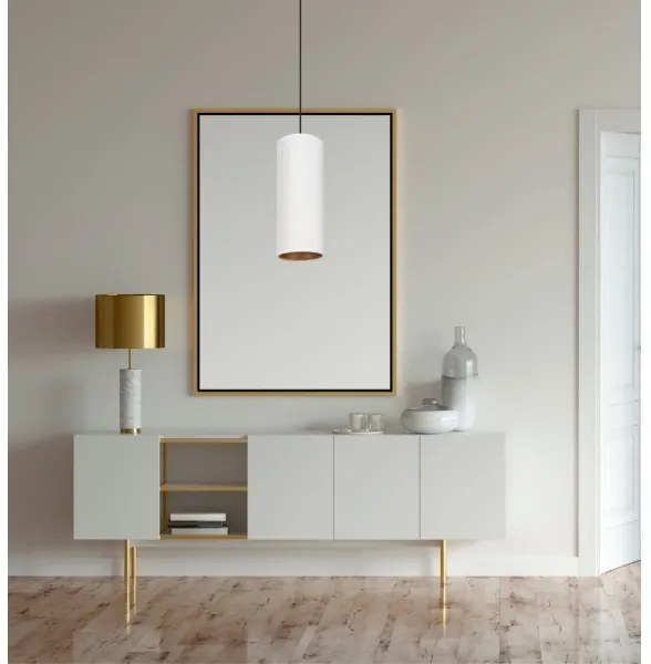 Lampadario a cavo AVALO 1xE27/60W/230V bianco/rame