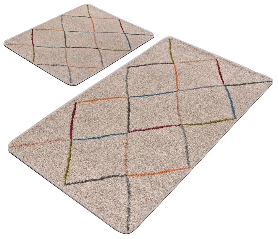 Set di tappetini per il bagno beige 2 pz 60x100 cm – Mila Home