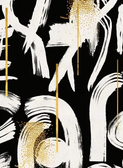 Mindthegap Carta da parati Gestural Abstraction - Anthracite