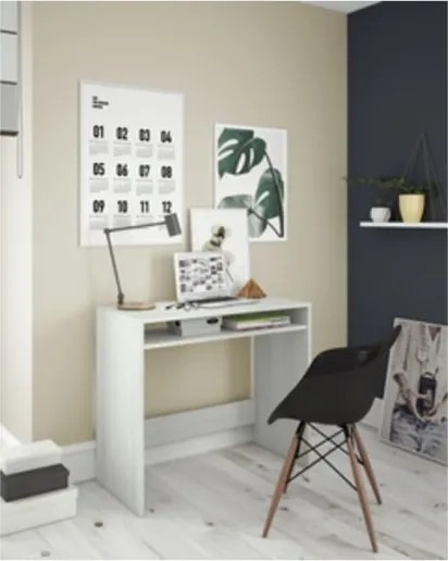 Scrivania Porta PC 79x43x78h Con Vano A Giorno Star Bianco Alpes